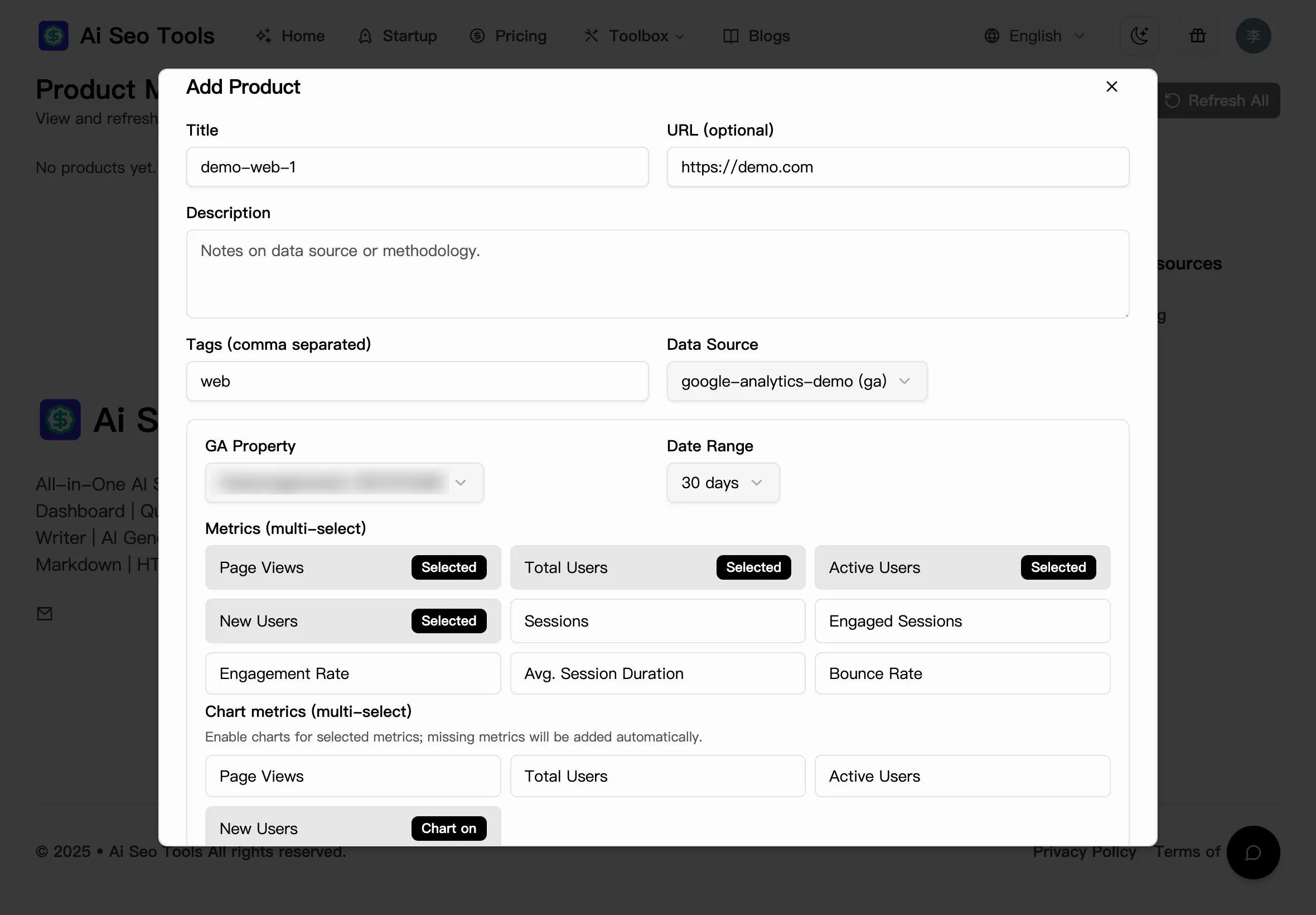 GADash Product stats preview 3