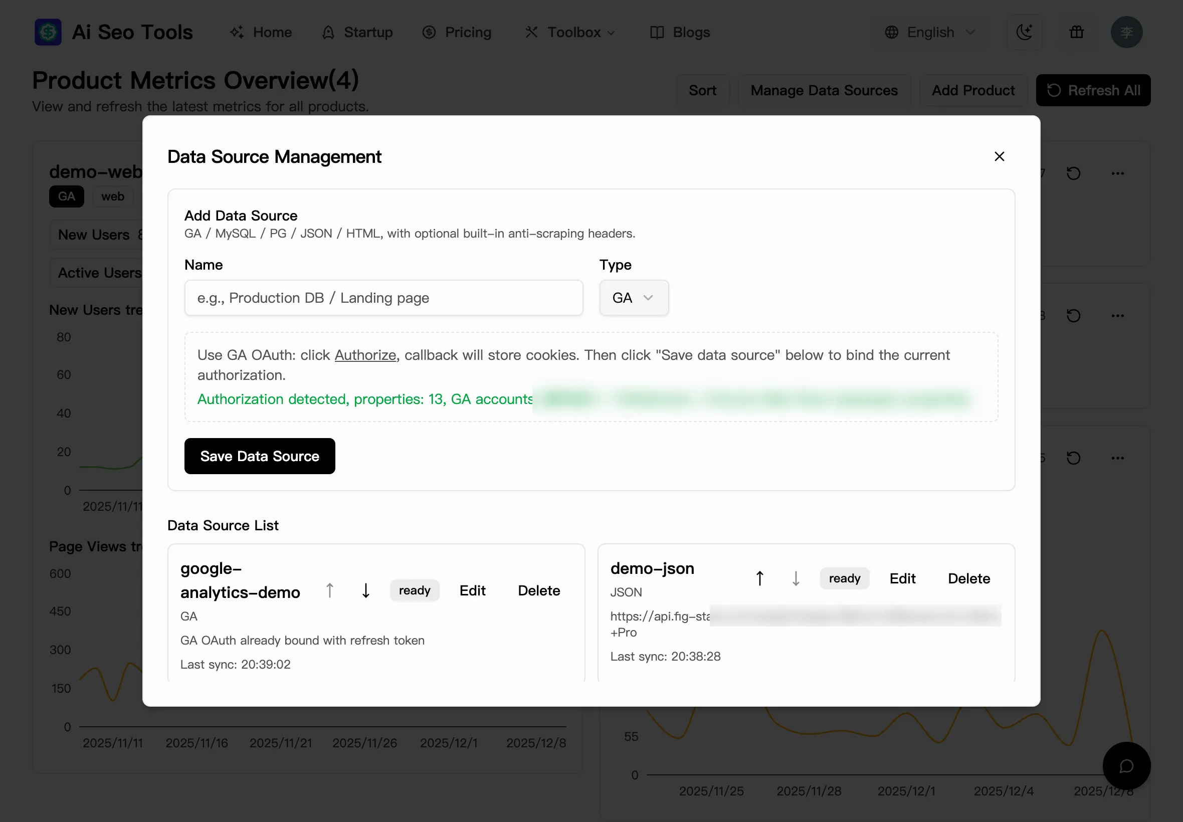 GADash Product stats preview 7